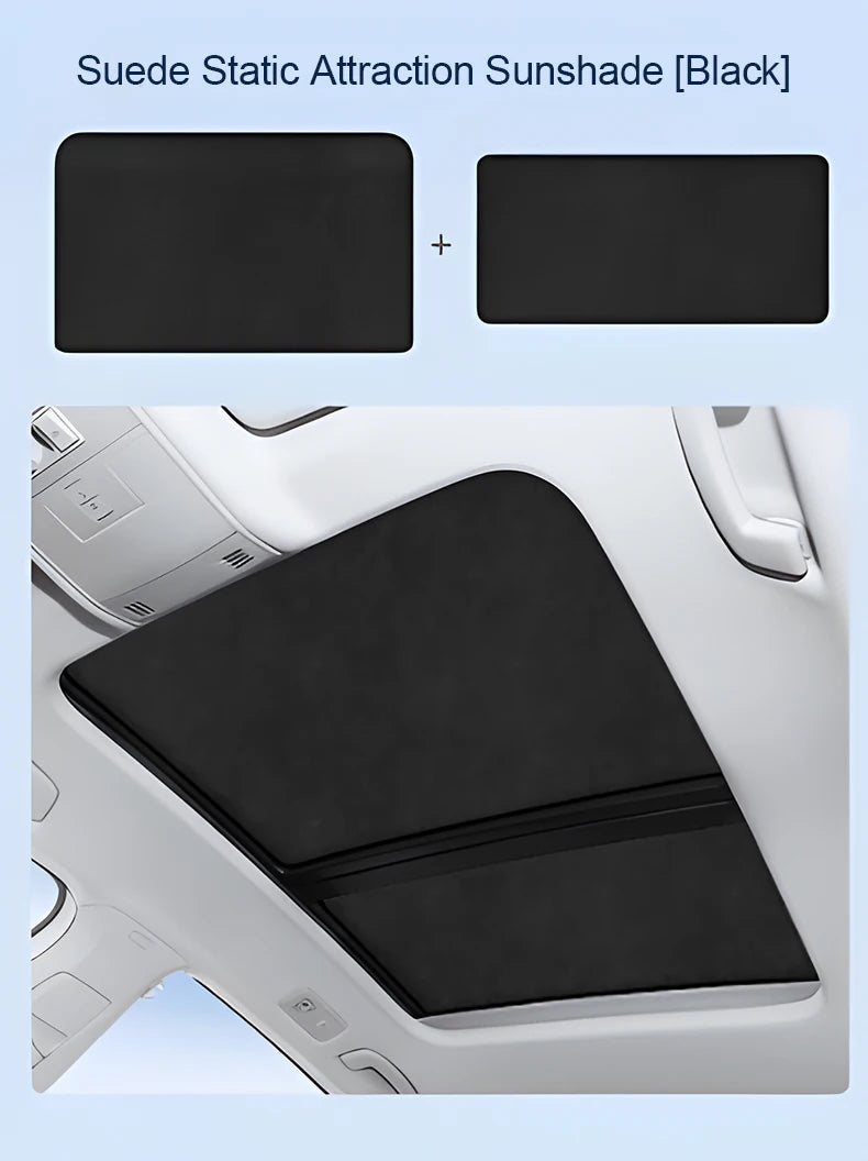 For Porsche Taycan Type 9J1 2019-2024 2022 Car Electrostatic Suede Silicone Sunshade Glass Sun Shade Protection Sunroof Cover