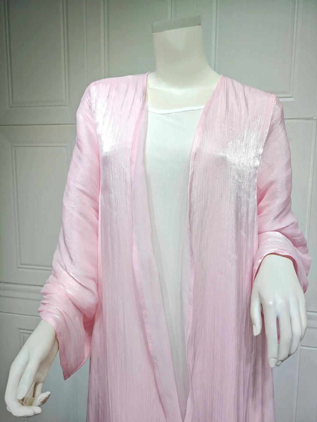 Eid Zijdeachtige Abaya's voor Vrouwen Moslim Jalabiya Ramadan Jurk met Knopen Mouwen Ramadan Kaftan Feestjurken Vestido Largo Cardigan