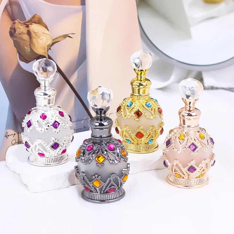 1 STKS Luxe Parfumfles Essentiële Olie Fles 15ml Lege Fles Opbergfles Cadeau Glazen Parfumfles Draagbare Flesjes