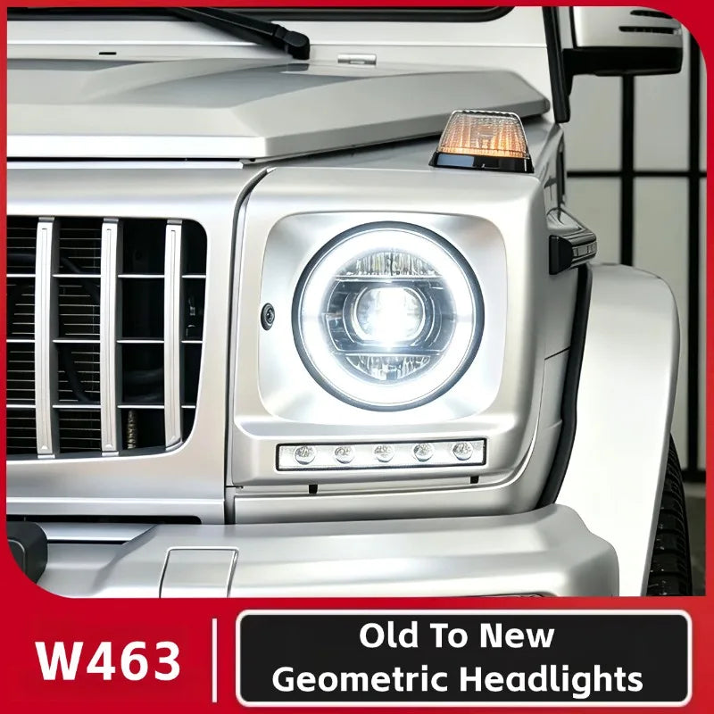 For W463 Mercedes Benz G-Class G350 G500 G55 G63 G65, Upgrade To W464 Geometric Led Headlights, Old Model Updated To New Style