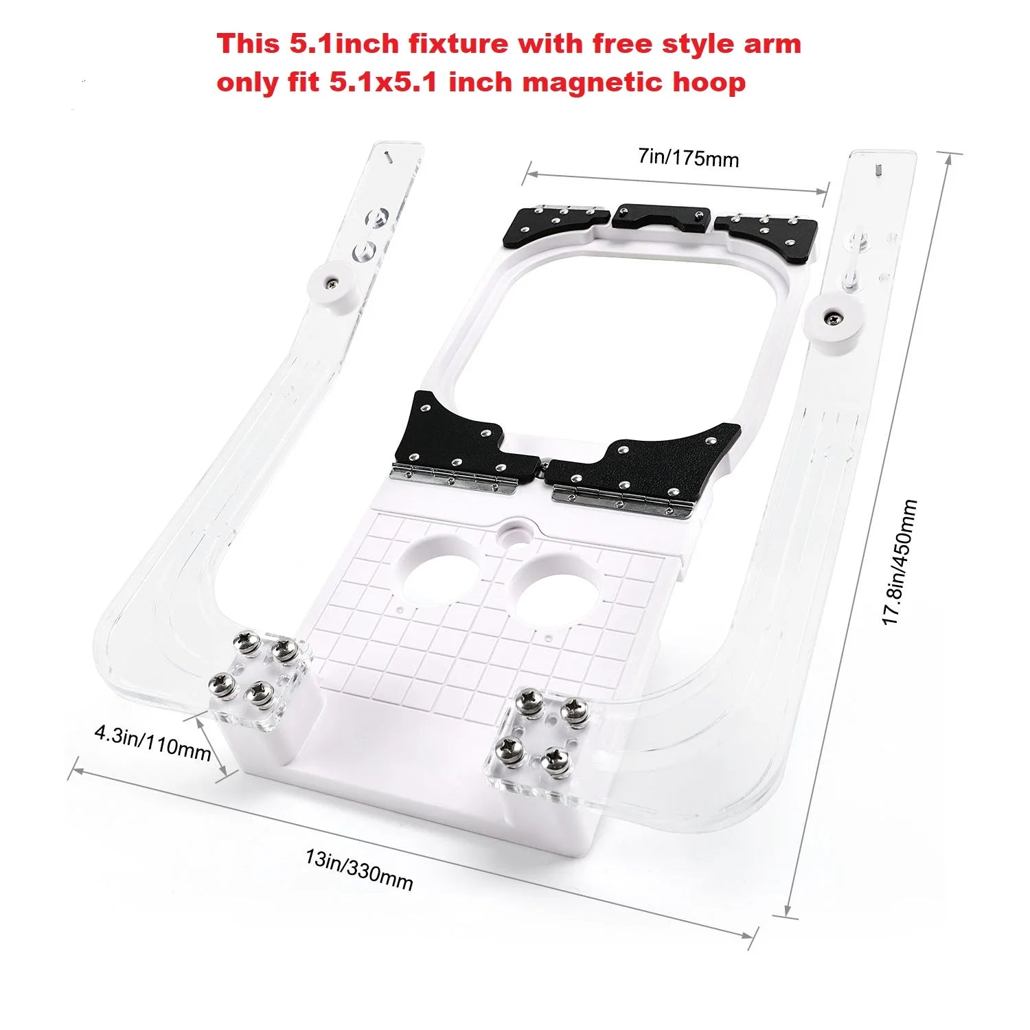 Janome MB4/4S/4SE MB7/7E & Elna 940/970 embroidery machine with Sewtalent Mighty Hoop Hooping station kit hooping board