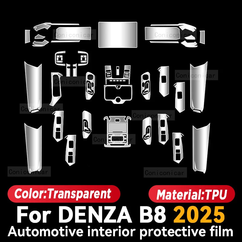 For DENZA B8 2024 2025 Car Interior Center Console Screen Protective Film Anti-scratch Repair Cover film Sticker Accessories