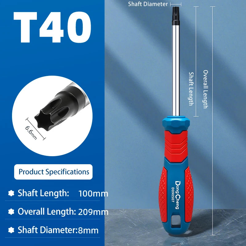 Industriële Torx schroevendraaier, S2 gelegeerd staal, zeskantschroevendraaier met middengat, T8, T10, T15, T20, T25, T27, T30, T40