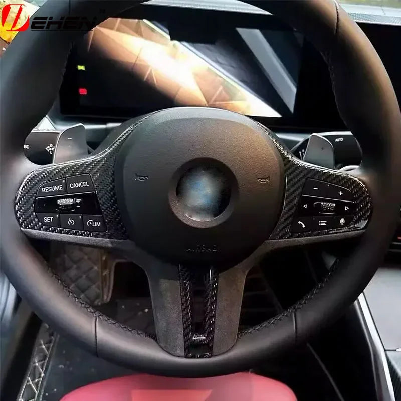 For BMW G20 G30 G80 G82 F92 F90 F97 F98 M3M4M5 G11 G12 G14 G15 G16 Carbon Fiber Steering Wheel Panel Decoration Cover Trim Frame