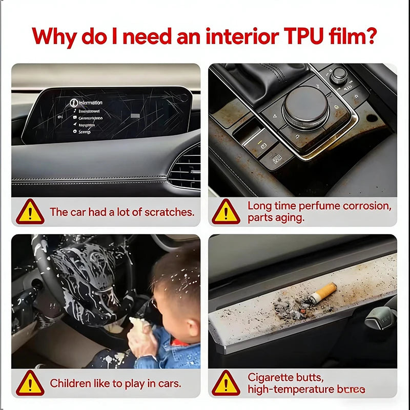 Fit for DENZA B8 2025 Clear TPU PPF Anti Scratch Gear GPS Navigation Instrument Center Console Interior Repair Decor Protective