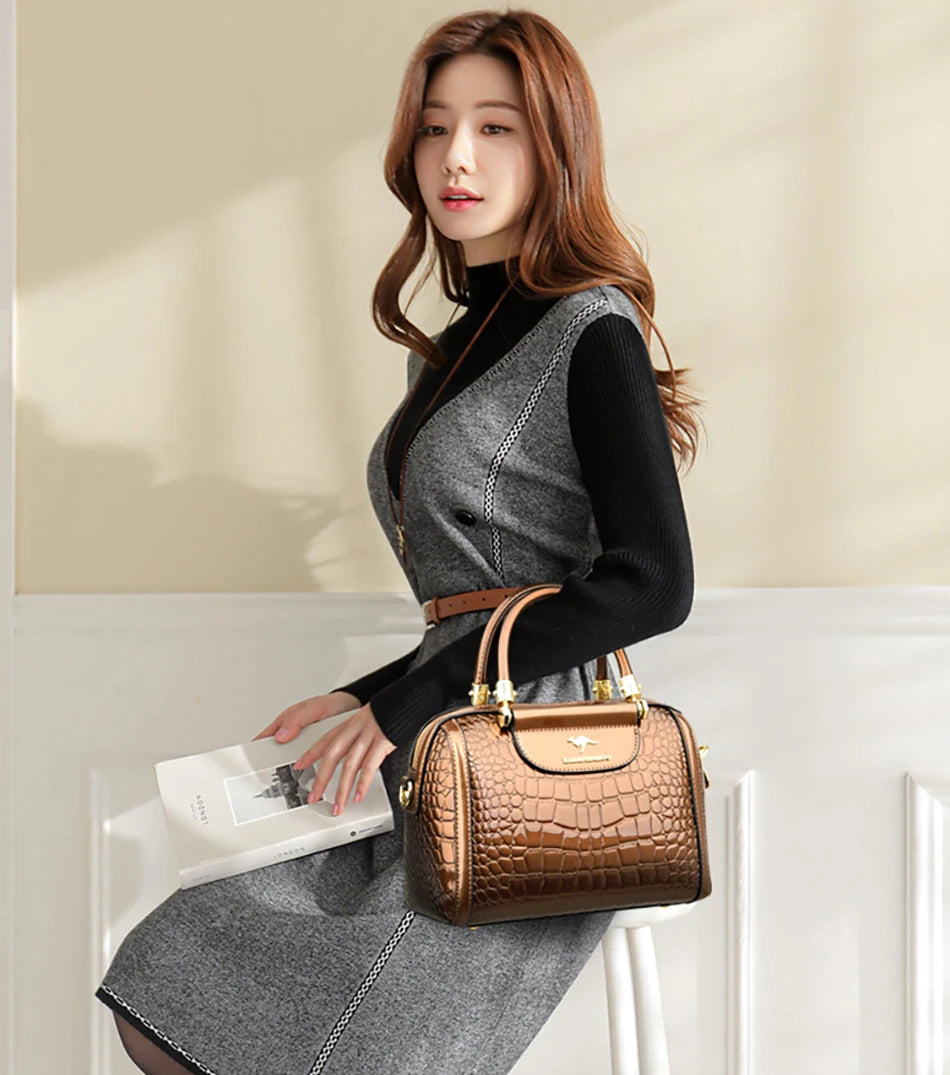 Borsa da donna in pelle di coccodrillo, nuova moda 2024, borse a tracolla da donna di lusso firmate, borsa da ragazza retrò alla moda, portafoglio Bolsas