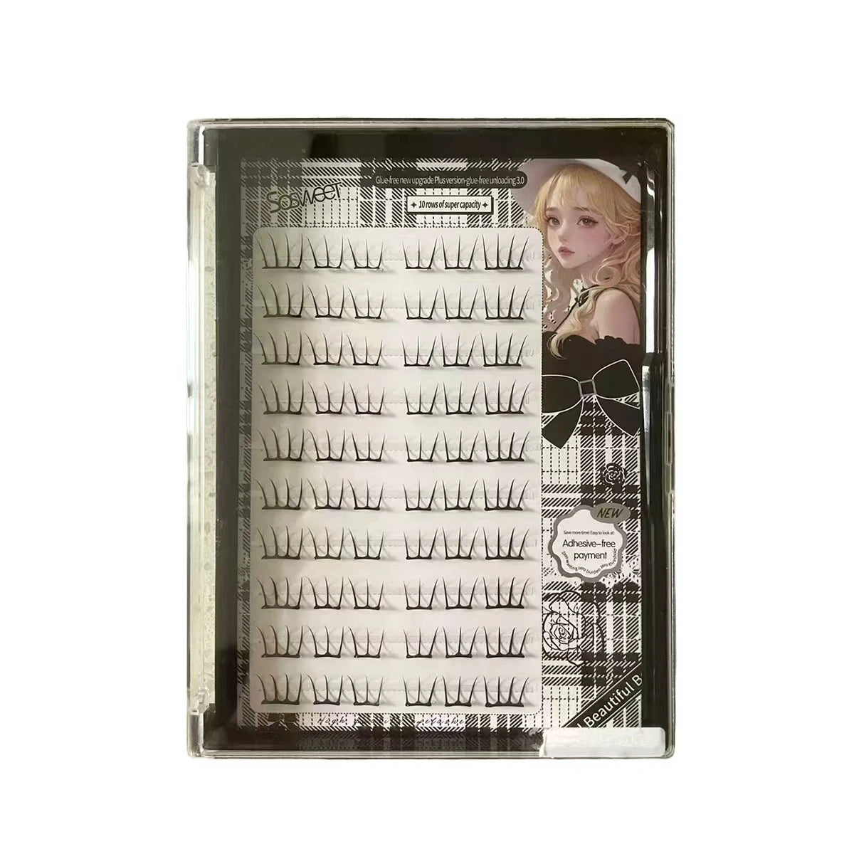 80 Cluster No-Gule Fairy False Eyelashes 10-13mm Thin Individual Lashes Naturally Heat Bonded Extension for Natural Soft Fluffy
