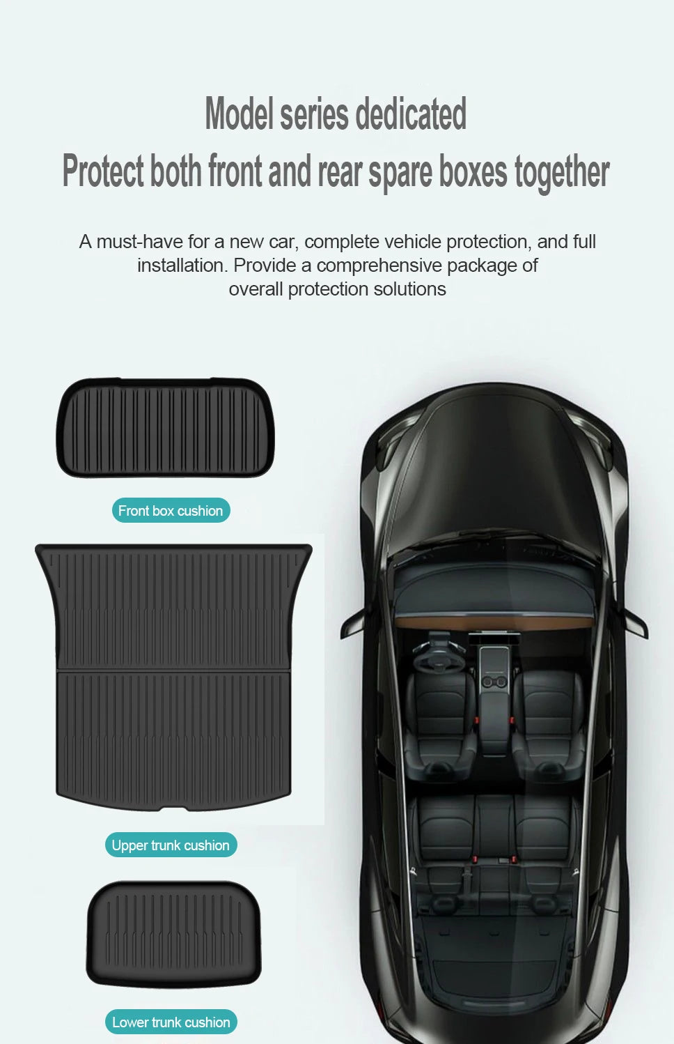 For Tesla New Model Y Juniper Premium/Performance 2025+ TPE Floor Mats Luggage Mat Wear-resistant Foot Pads ModelY Trunk Mats