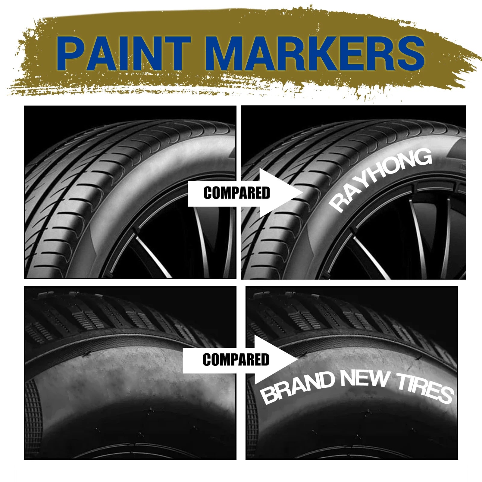 White Waterproof Cars Wheel Tire Oily Mark Pen Auto Rubber Tyre Paint Pen Cd Metal Permanent Paint Marker Graffiti Touch Up
