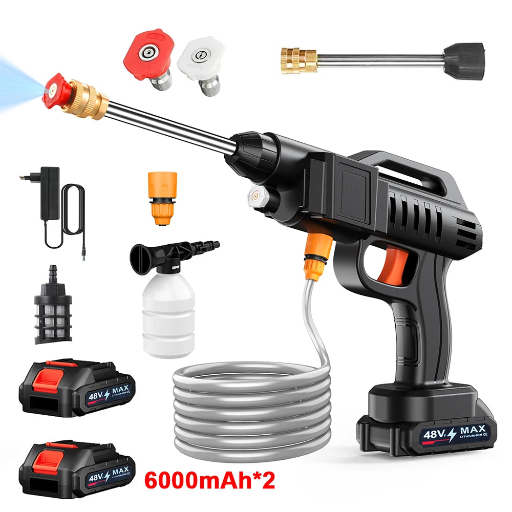 50BAR Draadloos Hogedruk Spoelwaterpistool 1500W Hoogvermogen Wasmachine Elektrisch Gereedschap Voor Makita 21V Accu