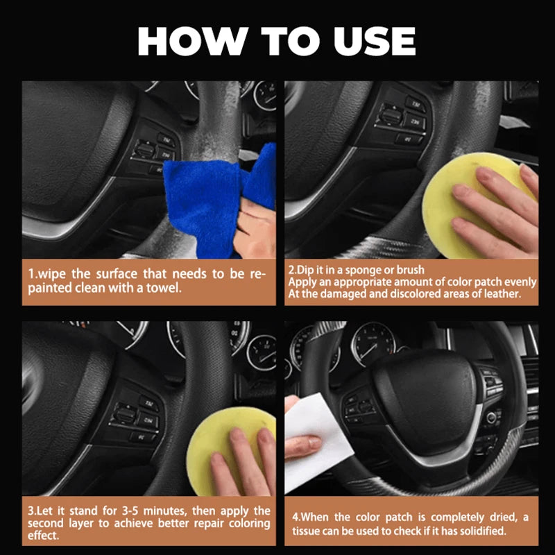 Car Steering Wheel Restoration Paste Black Plastic Parts Coating Enhanced Shine Restores Cracks Remove Scratches And Oxidation