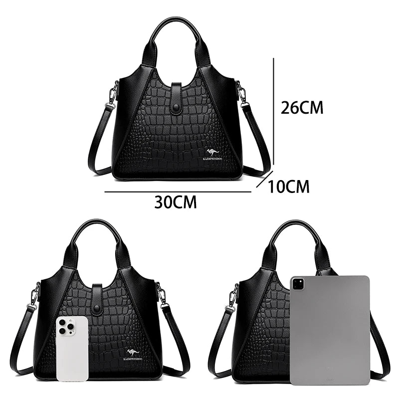 Borsa da donna di nuova tendenza 2024 in pelle morbida di alta qualità Borsa a tracolla da donna Bolsas Tinta unita Retrò Borsa a mano da donna Sac