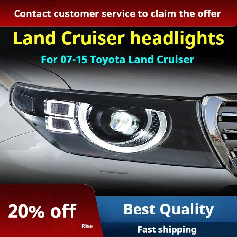FT Car Lights For Toyota Land Cruiser LC200 2007-2015 LED Projetor Headlamp Daytime Running Light Automotive Accessories