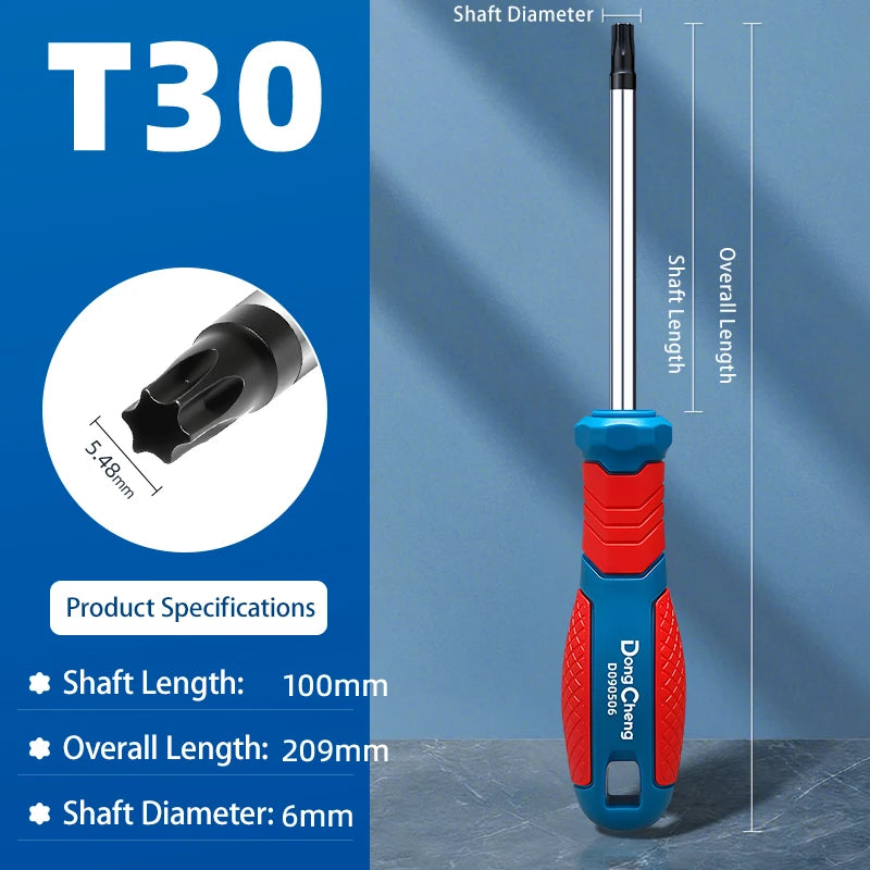 Industriële Torx schroevendraaier, S2 gelegeerd staal, zeskantschroevendraaier met middengat, T8, T10, T15, T20, T25, T27, T30, T40