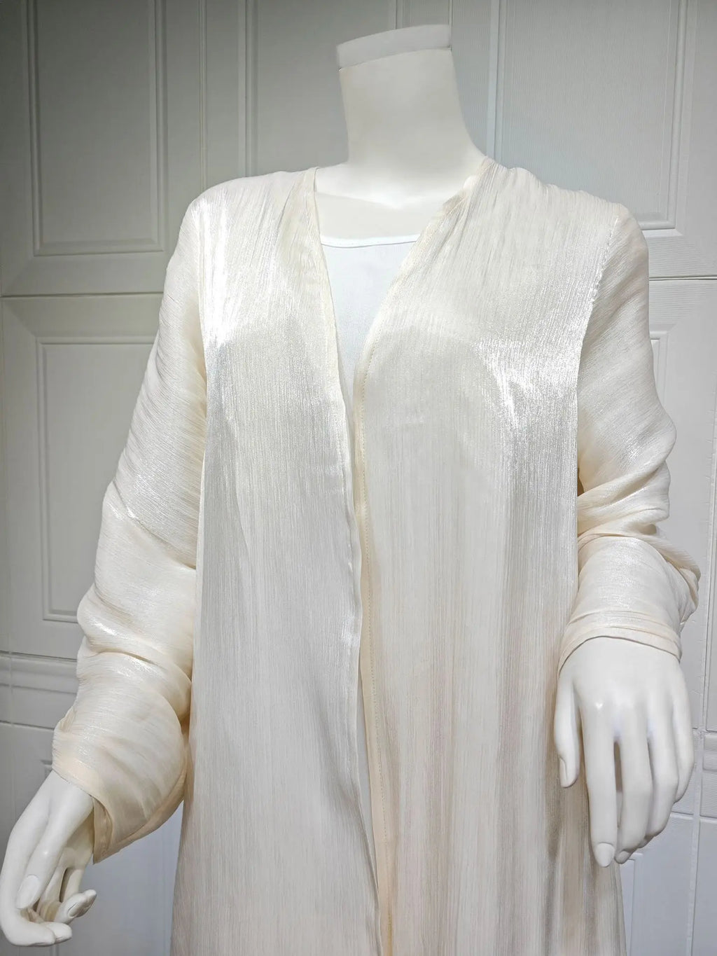 Eid Zijdeachtige Abaya's voor Vrouwen Moslim Jalabiya Ramadan Jurk met Knopen Mouwen Ramadan Kaftan Feestjurken Vestido Largo Cardigan