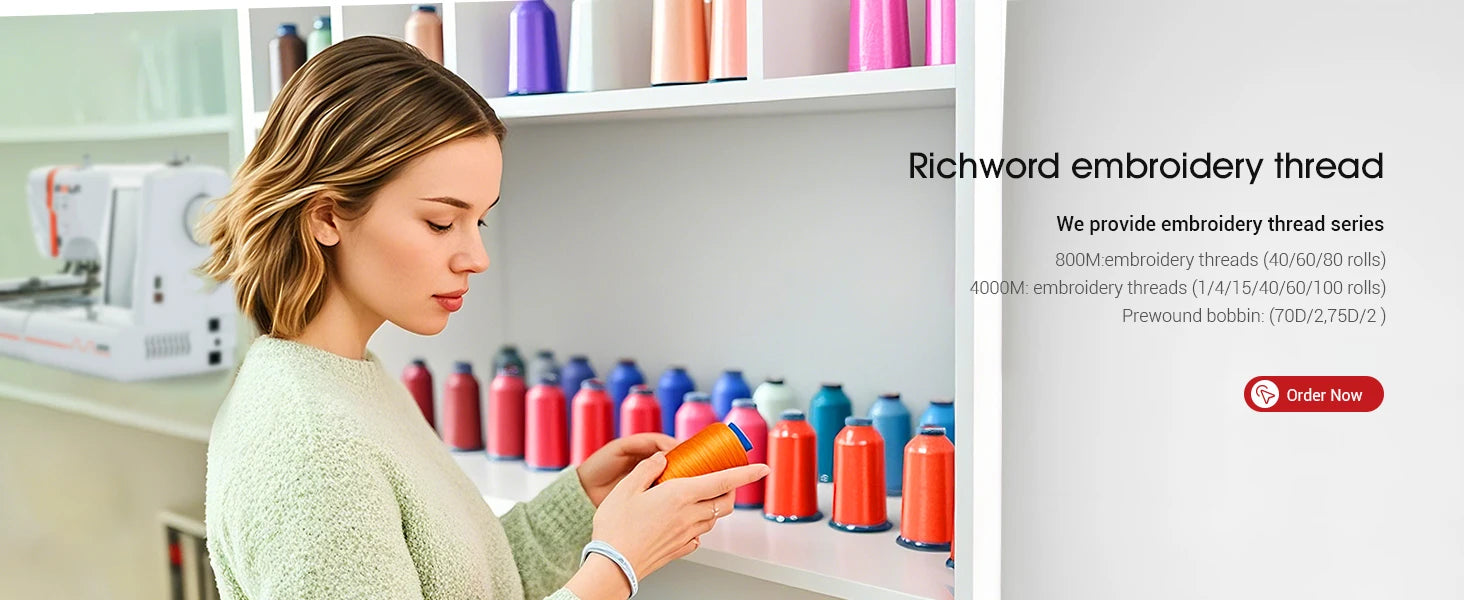 Kit da 100 colori di filo da ricamo in poliestere, 40WT, bobine da 4000m, per macchine da ricamo e da cucire