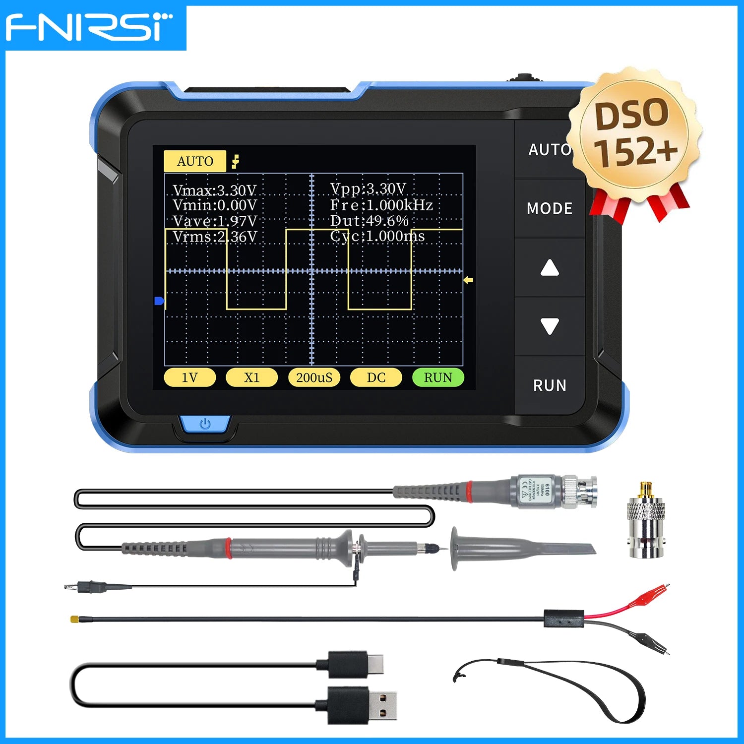 FNIRSI Nieuwe DSO510 DSO152 DSO153 Mini Handheld Digitale 2 IN 1 Oscilloscope Draagbare 48MS/s 10MHz Bandbreedte Elektronisch Reparatiegereedschap