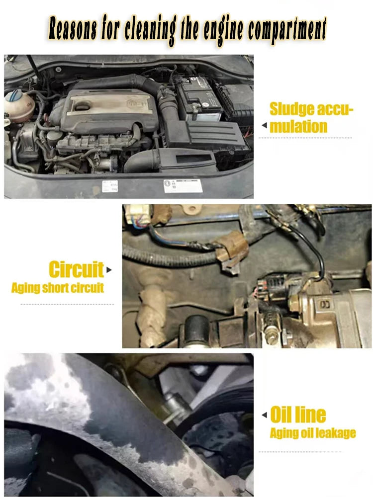 Car Engine Compartment Cleaning Agent, No Water Wash Oil Stain Remover, Deep Rust Removal and Cleaning/c.