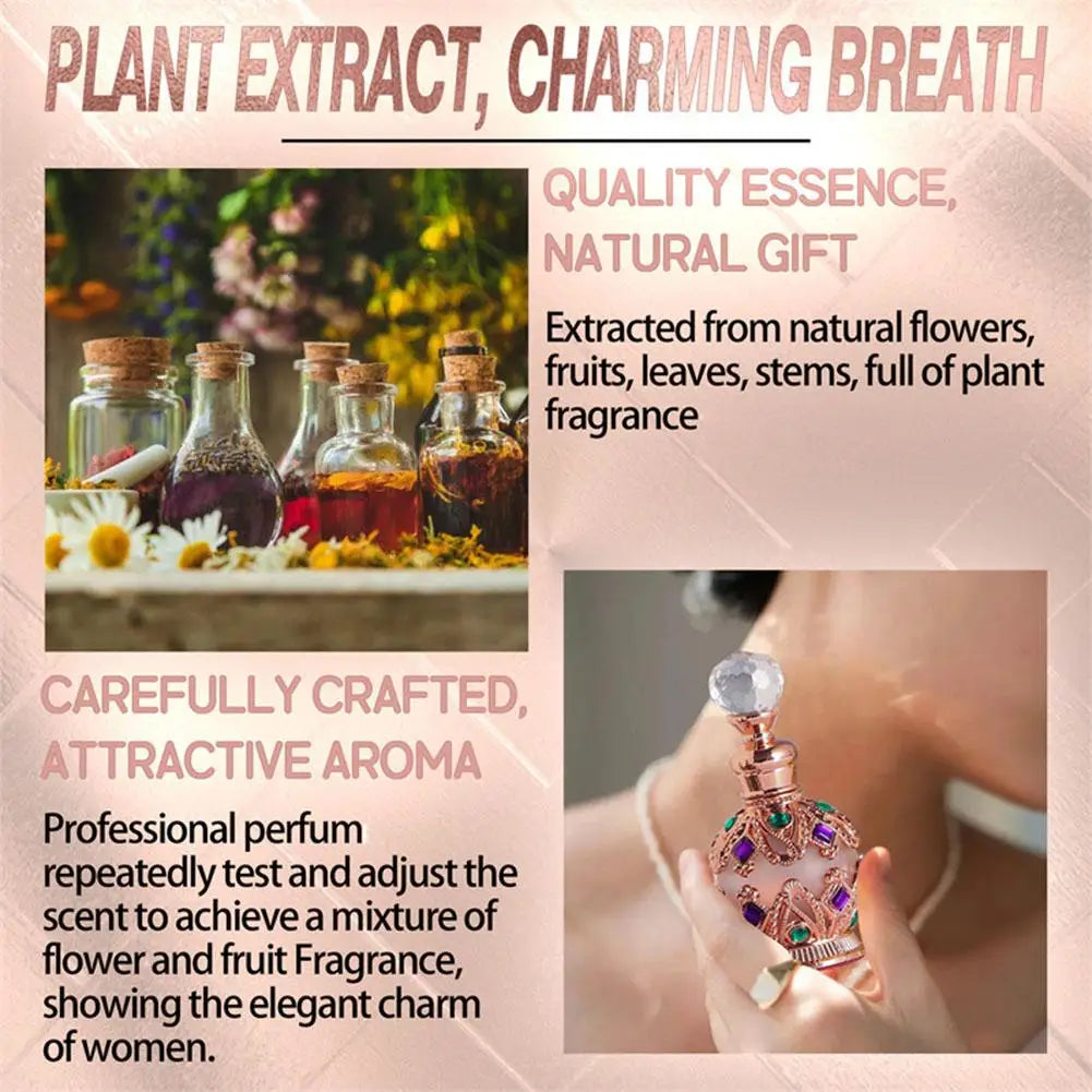Exotische Arabische parfum voor vrouwen, betoverend bloemenboeket met roos, jasmijn & vanille langdurige feromoon-geïnfuseerde geur