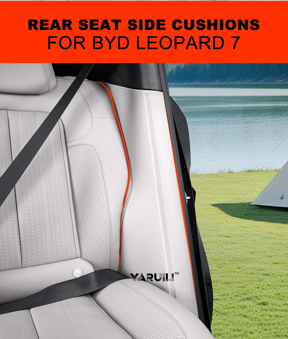 For Byd Leopard 7 2025 2026 Leather Car C Pillar Anti-kick Protective Mat Seat Belt Pad Rear Door Cover Strip