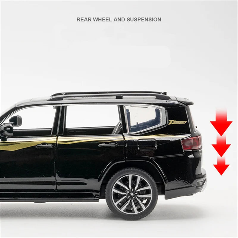 1/32 Toyota Land Cruiser LC300 Prado SUV Alloy Car Model Diecast Metal Toy Off-road Vehicles Car Model Sound and Light Kids Gift