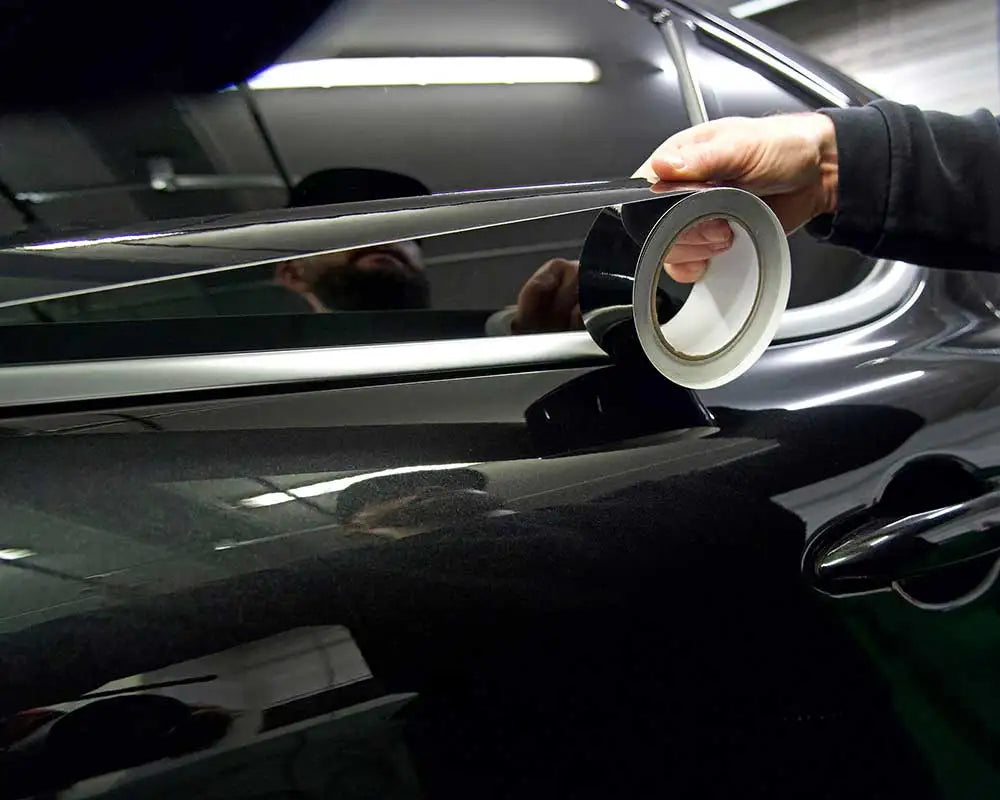Glossy Black Vinyl Wrap 3/5/7/10CM Tape Window Trim Film Stripe Car Stickers For Car Accessories Pillar Hood Roof