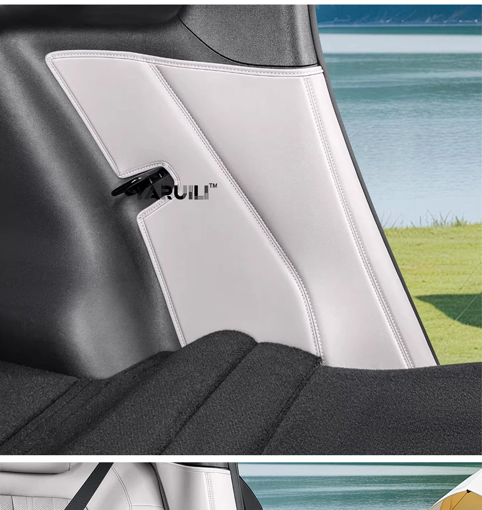 For Byd Leopard 7 2025 2026 Leather Car C Pillar Anti-kick Protective Mat Seat Belt Pad Rear Door Cover Strip