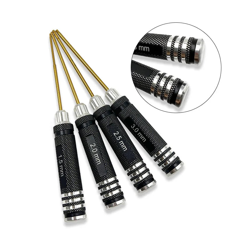 H0.9-3mm inbussleutels 0.9/1.5/2.0/2.5/3mm inbus-schroevendraaiers voor RC Helikopter Drone Vliegtuig Model Reparatie Gereedschap