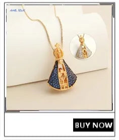 SUNSLL Nuovo zircone cubico placcato oro Smeraldo Sacro Cuore Fiamma Spina Croce Collana Alla moda Versatile Gioielli da donna Regalo