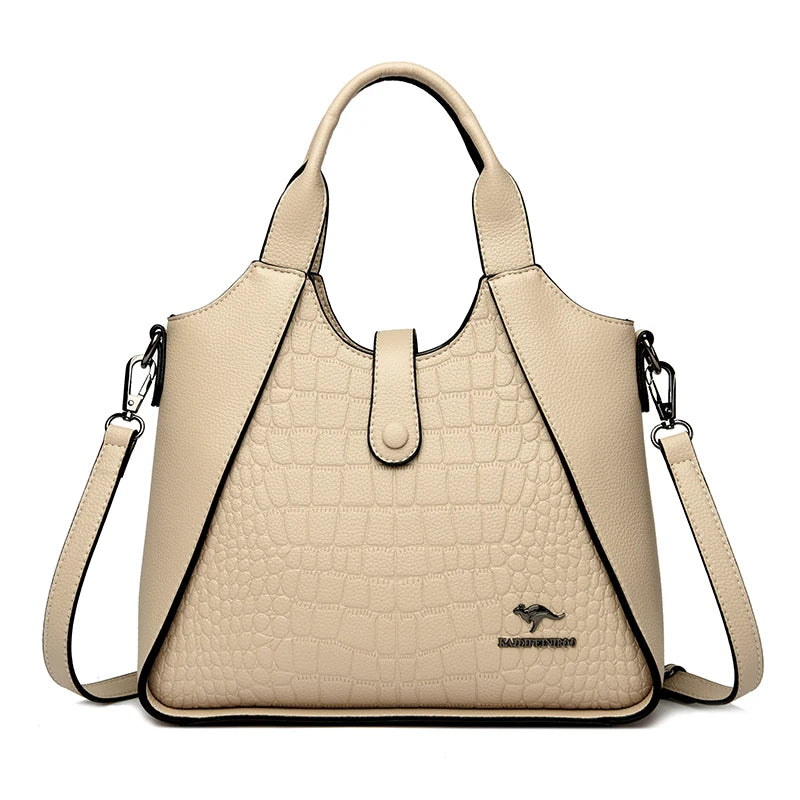 2024 Nieuwe Modetrend Dameshandtas Hoge Kwaliteit Zacht Leer Dames Schouder Tassen Effen Kleur Retro Dames Tote Tassen Sac