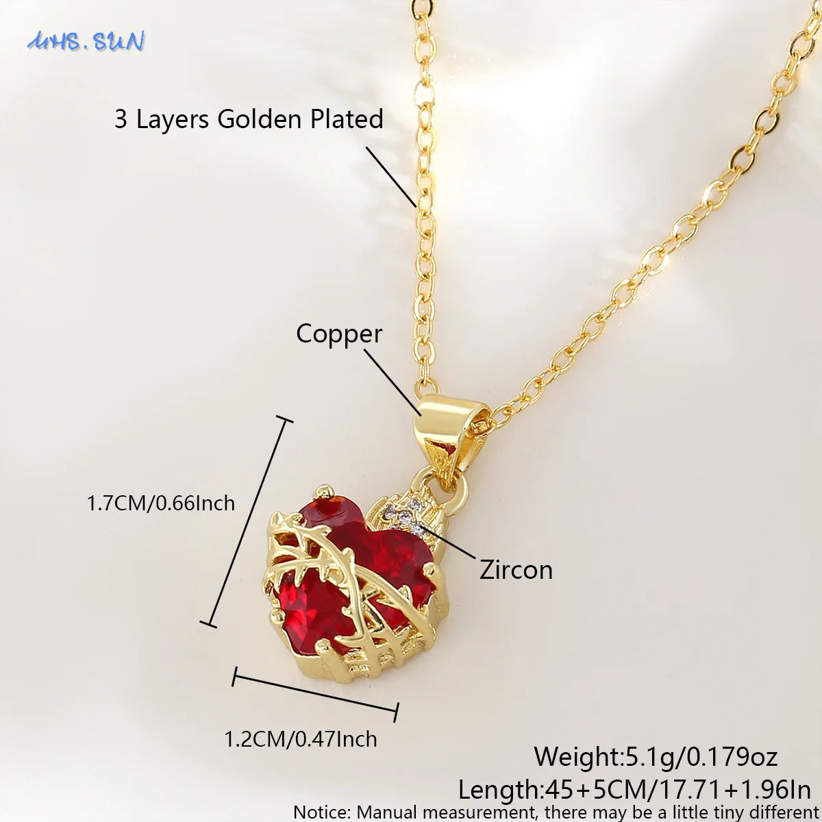 SUNSLL Heilig Rood Hart Kruis Zirkonia Hangers Kettingen Luxe Vrouwen Verguld Romantische Liefde Jubileum Sieraden Geschenken