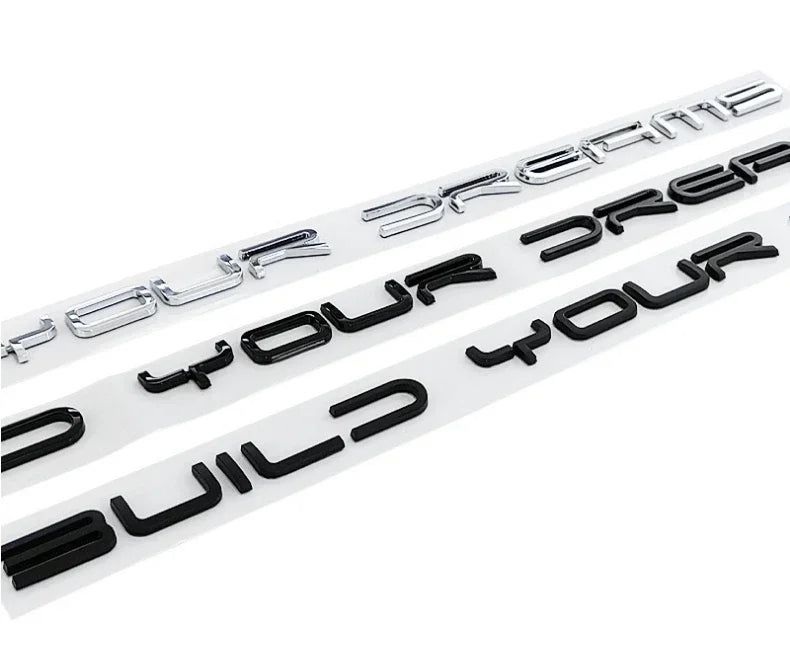 3D ABS Chrome Black Logo Build Your Dreams Emblem Letters Stiker Car Trunk Badge For BYD SEAL SONG Plus ATTO3 SEAL U Accessories
