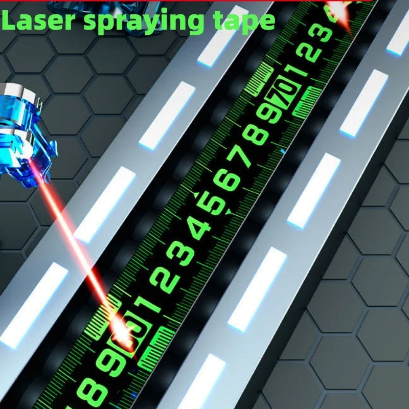1/5 STUKS Zelfsluitende Fluorescerende Stalen Rolmaat Hoog-precisie Laser Inkjet Code Doos Liniaal Meetgereedschap Meter Liniaal