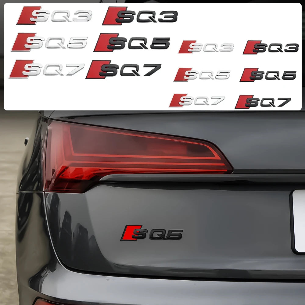 3D ABS Auto Body Rear Trunk Decoration Sticker Car Styling Emblem Decal Refit Accessories For Audi SQ3 SQ5 SQ7 RSQ3 RSQ5 RSQ7 RS