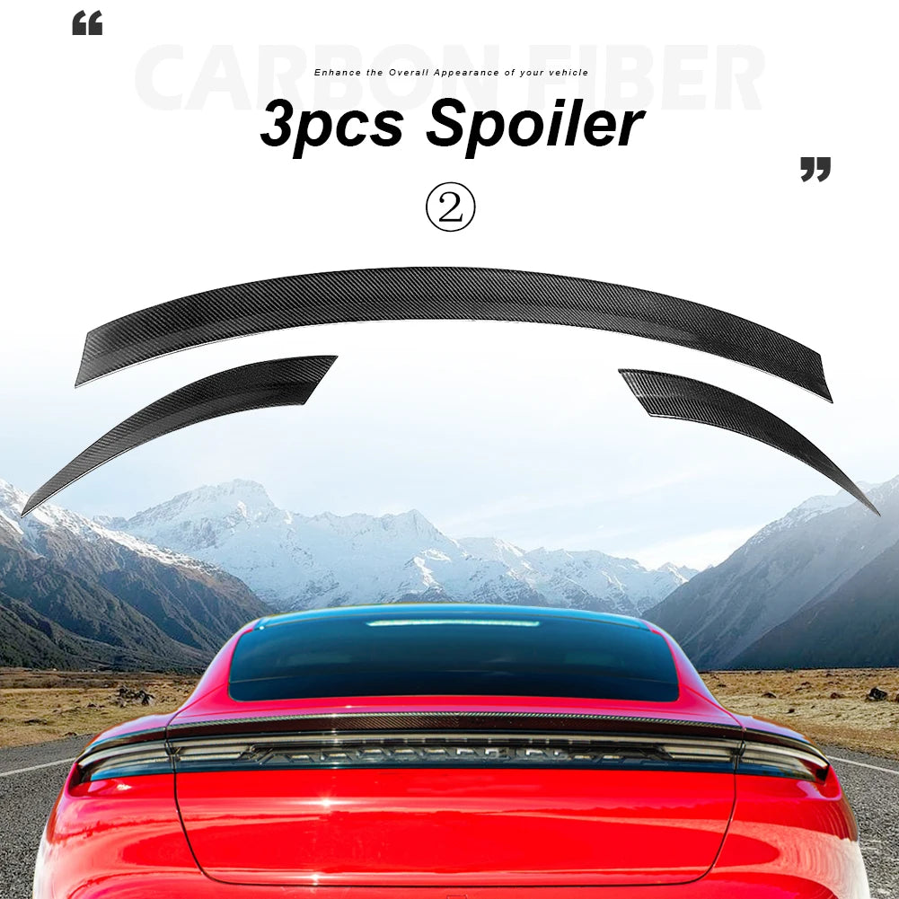 For Porsche Taycan RWD 4S Turbo S rear lip / trunk 2019-up Carbon fiber Body Kits Front Lip Rear Spoiler Side Skirts Diffuser