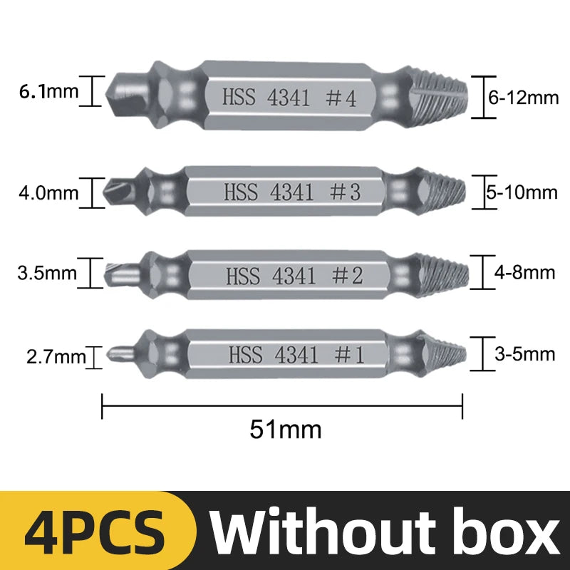 TOOLEYE Beschadigde Schroefverwijderaar Set Centreerboor Set Houtbewerkingsgereedschap Gebroken Boutverwijderaar Bouten Schroeven Verwijderaar Verwijderaar