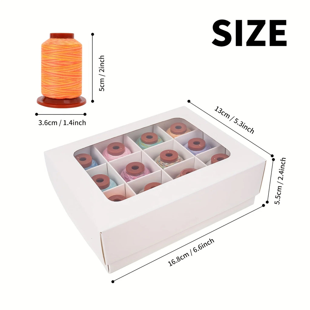 Multicolor Sewing Thread 500 Yards 12 Colors Set, Overlock Thread, Embroidery Thread, Gradient Color Thread for Sewing