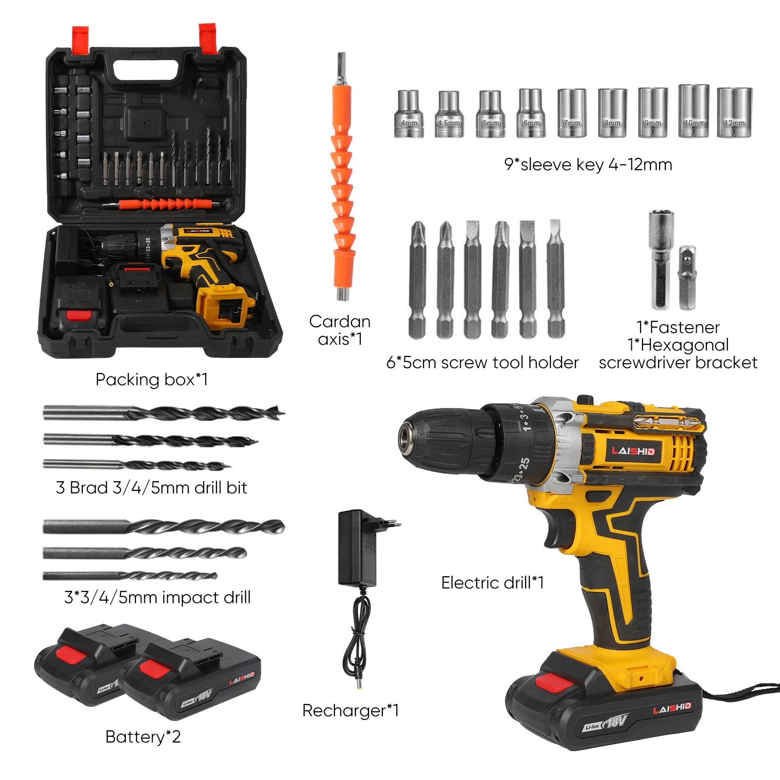 Trapano avvitatore a impulsi a batteria da 21V, Cacciavite elettrico, Martello perforatore elettrico, Mini trapano manuale senza fili, Utensili elettrici con batteria agli ioni di litio
