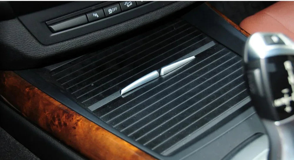 NEW-For BMW X5 X6 E70 E71 E72 2007-2014 Interior Central Console Drink Water Holder Cover Cup Holder Zipper Cup Holder Pull Plat