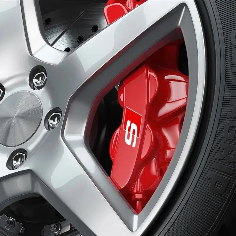 6pcs Car Caliper Sticker for Audi Sport Sline S3 A3 B5 B6 B7 B8 B9 8P 8V 8L A5 A4 C6 C5 A1 A6 A7 A8 Auto Logo Tire Brake Decals