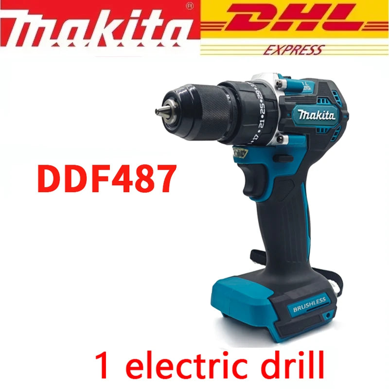 Makita DDF487 10mm koolborstelloze 18V lithium oplaadbare klopboor huishoudelijke handboor krachtige elektrische schroevendraaier DDF487