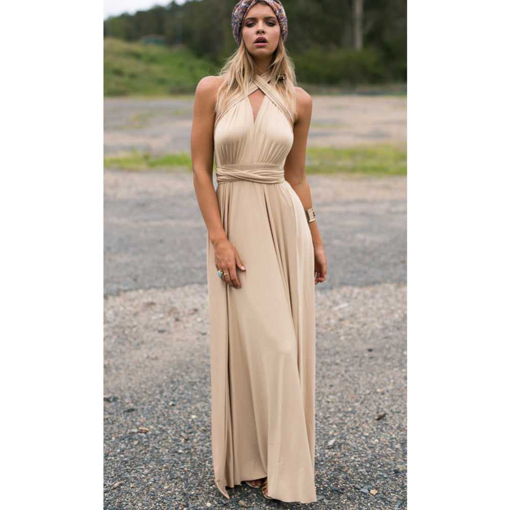 Sexy Vrouwen Multiway Wrap Convertible Boho Maxi Club Rode Bandage Lange Jurk Feest Bruidsmeisje Infinity Robe Longue Femme