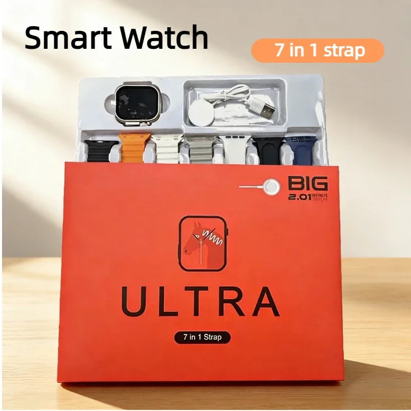 7 Watch Straps New S900 Ultra Smartwatch Amoled Circular Screen ECG Monitoring Reloj inteligente with Protective Case