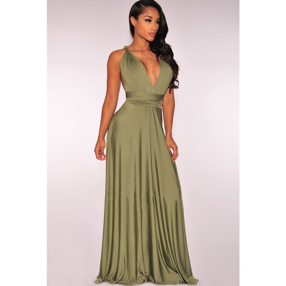 Sexy Vrouwen Multiway Wrap Convertible Boho Maxi Club Rode Bandage Lange Jurk Feest Bruidsmeisje Infinity Robe Longue Femme
