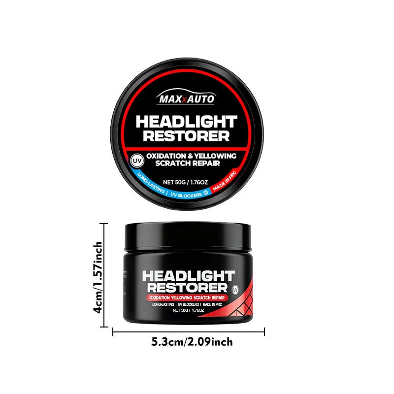 Professional Car Headlight Restoration Yellowing, Oxidation,Fogging Removes Automotive Front & Rear Light Polish Clean Care