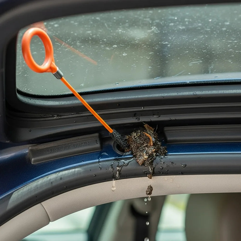 Car Sunroof Drain Hole Cleaning Brush Flexible Long Tube Cleaner Tool Auto Skylight Dredge Pipe Water Outlet Unclogging Tools