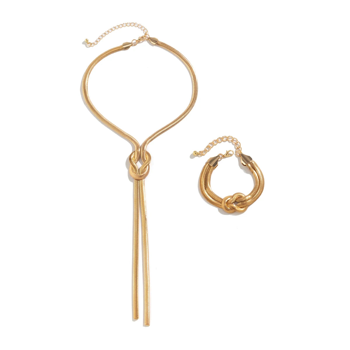 Set di 2 pezzi, collana e braccialetto sexy a catena lunga liscia a serpente intrecciato da donna, girocollo vintage gotico con nappe, accessori gioielli Y2K, nuovo