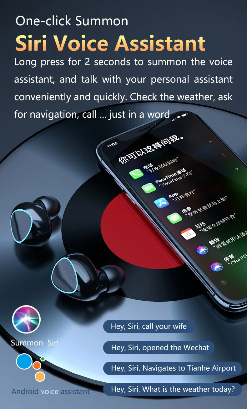 Auricolari M10 Nuovi Arrivi Cuffie Wireless Auricolari di Alta Qualità Suono Perfetto Sport Giochi Musica Cuffie BT con Power Bank