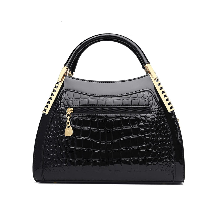 Borsa a tracolla da donna in pelle verniciata di alta qualità a tre strati Borsa a tracolla di lusso firmata casual Borsa a mano di grande capacità