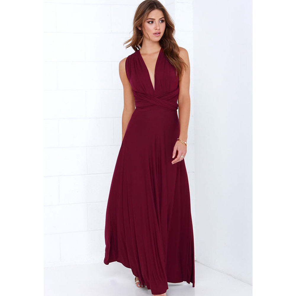 Sexy Vrouwen Multiway Wrap Convertible Boho Maxi Club Rode Bandage Lange Jurk Feest Bruidsmeisje Infinity Robe Longue Femme